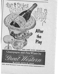 Great Western New York State Champagne Restaurant 1950s Vintage Print Ad 4 inch
